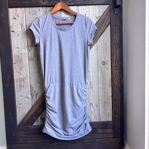 Athleta gray topanga t-dress with ruched sides size small